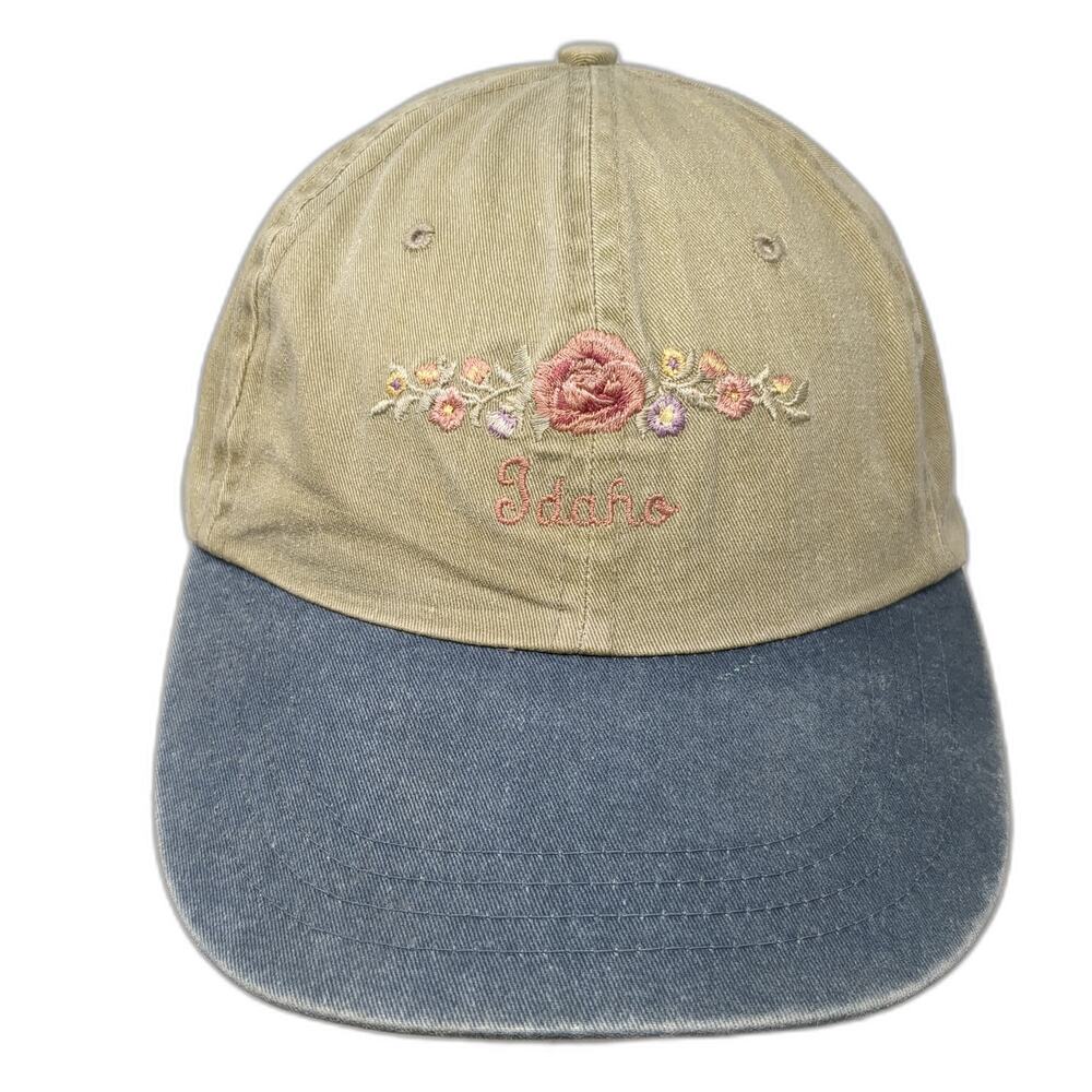 Embroidered Flower Idaho Slideback Baseball Cap Multi OS Cotton Deluxe Caps